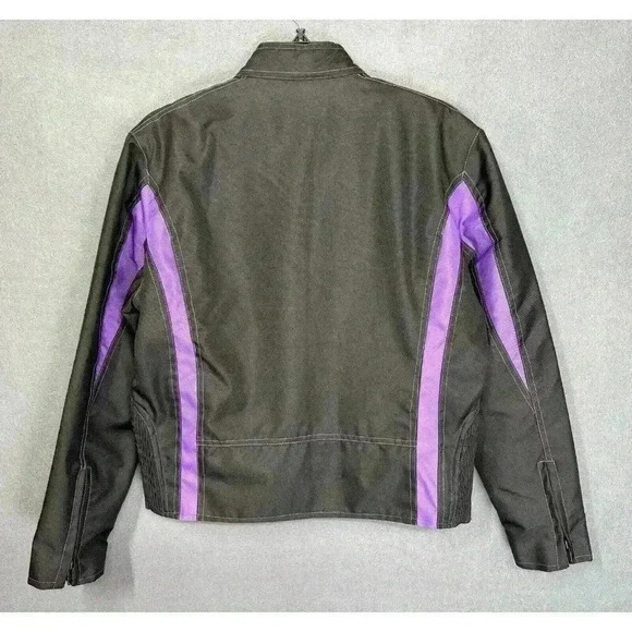 Zony Jacket Womens Small Black/Purple Motorcycle Riding Moto Removable Lining - Picture 6 of 9